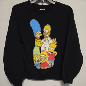 The Simpsons Black Crewneck Sweater Womens Size xs
